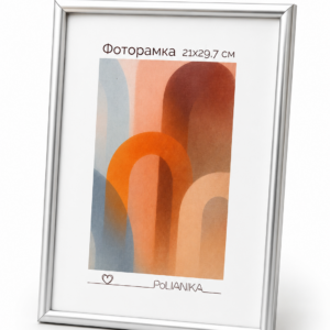 Фоторамка пластиковая PoliANika багет радуга 21х29,7 (А4) (серебро матовое)