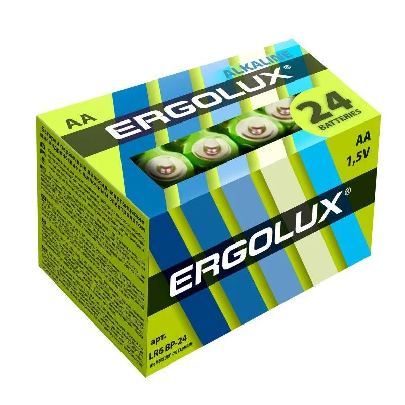Батарейка Ergolux LR6 Alkaline BP-24 — изображение 1